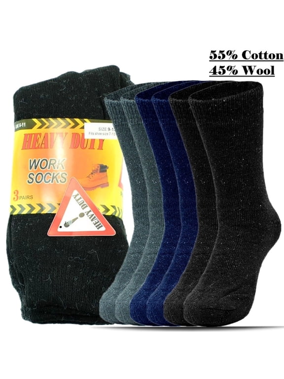 3-Pack Men's Winter Thermal Heated Wool Cotton Warm Boots Socks Size 10-13