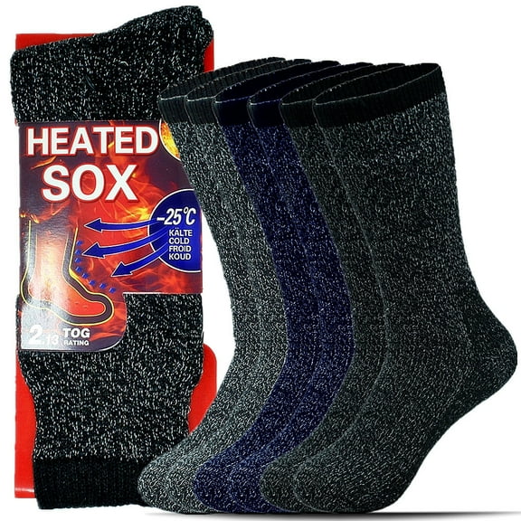 Glory Max 6-Pack Men's Winter Thermal Heated SOX Ultra Warm Boots Socks Size 10-13