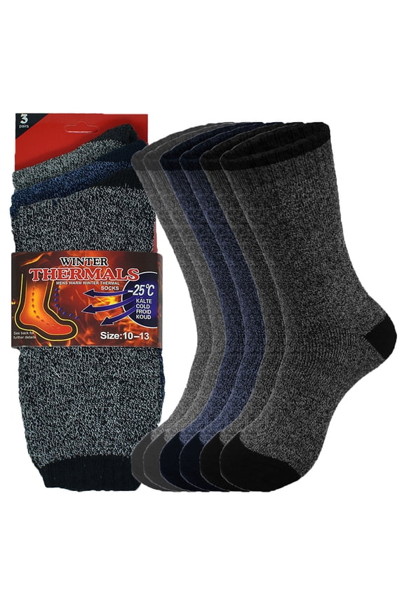 6-Pack Men's Winter Thermal Heated Work Warm Boots Outdoor Socks Size 10-13