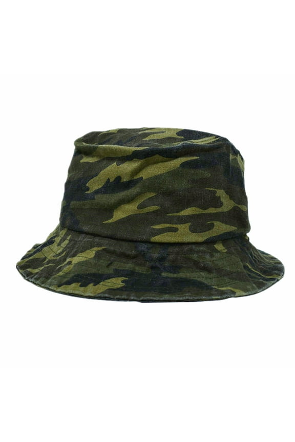 Glory Max Bucket Hat 100% Cotton Sun Visor Vintage Camo Fishing Packable Cap Brown