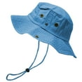 thumbnail image 1 of Glory Max Classic 100% Cotton Wide Brim Bucket Hat Summer Outdoor Boonie Baby Blue Hats, 1 of 5