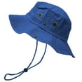 thumbnail image 1 of Glory Max Classic 100% Cotton Wide Brim Bucket Hat Summer Outdoor Boonie Blue Hats, 1 of 5