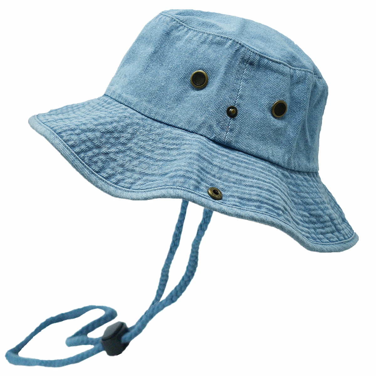 Denim Patchwork Bucket Hat Fishing Unisex Sunhat Cap Vintage