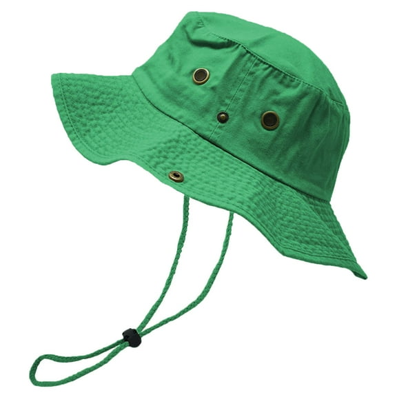 Glory Max Classic 100% Cotton Wide Brim Bucket Hat Summer Outdoor Boonie Green Hats