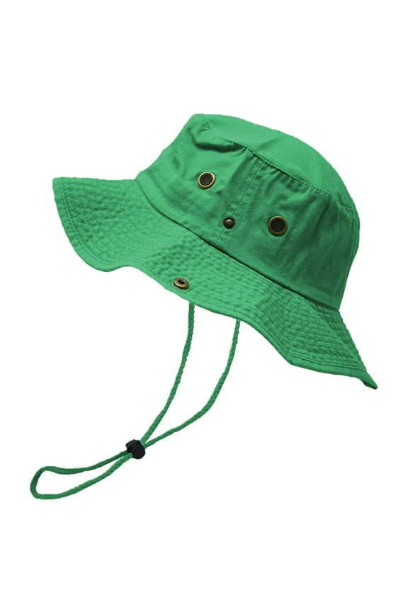 Glory Max Classic 100% Cotton Wide Brim Bucket Hat Summer Outdoor Boonie Green Hats