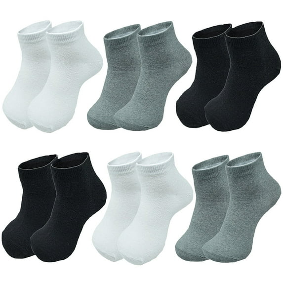Glory Max Kids Baby Boys Girls Toddler Solid Ankle Socks Cotton Size 2-4 Years Plain 12 Pairs