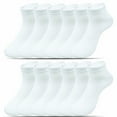 thumbnail image 1 of Glory Max Men's Casual Cotton Solid White Ankle Low Cut Socks Size 10-13 12 Pairs, 1 of 4