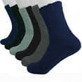 thumbnail image 1 of Glory Max Men's Soft Cozy Fuzzy Socks Non-Skid Solid Fluff Plush Home Slipper Socks - 4 Pairs, 1 of 5