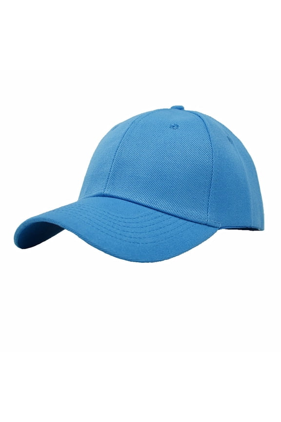 Plain Solid Baseball Cap Sun Visor Adjustable Ball Hat Baby Blue