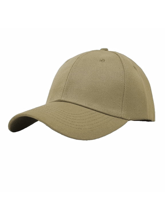Plain Solid Baseball Cap Sun Visor Adjustable Ball Hat Khaki