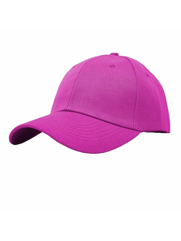 Plain Solid Baseball Cap Sun Visor Adjustable Ball Hat Hot Pink
