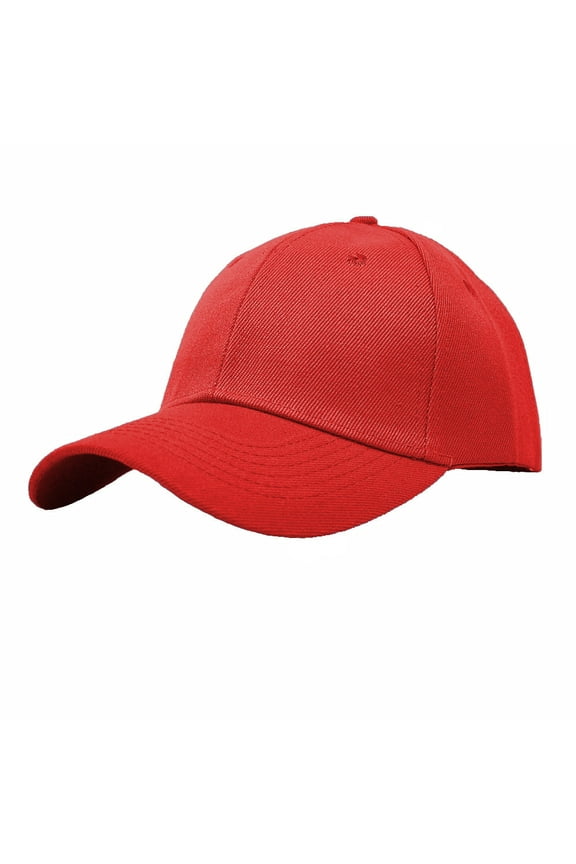 Glory Max Plain Solid Baseball Cap Sun Visor Adjustable Ball Hat Red