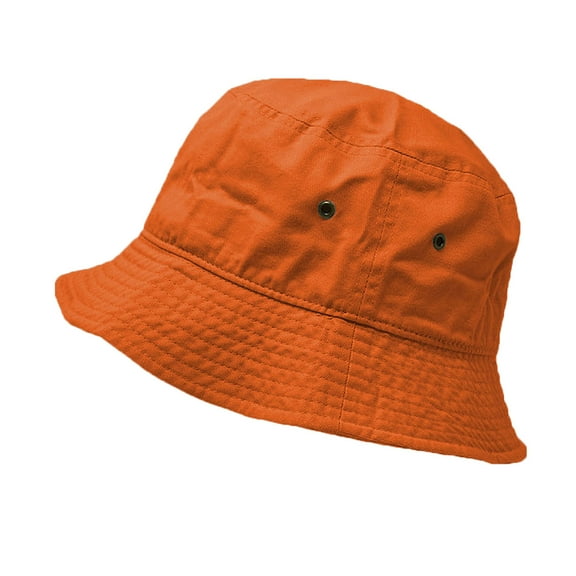 Glory Max Summer Beach Bucket Hat 100% Cotton Sun Visor Fishing Packable Cap Orange