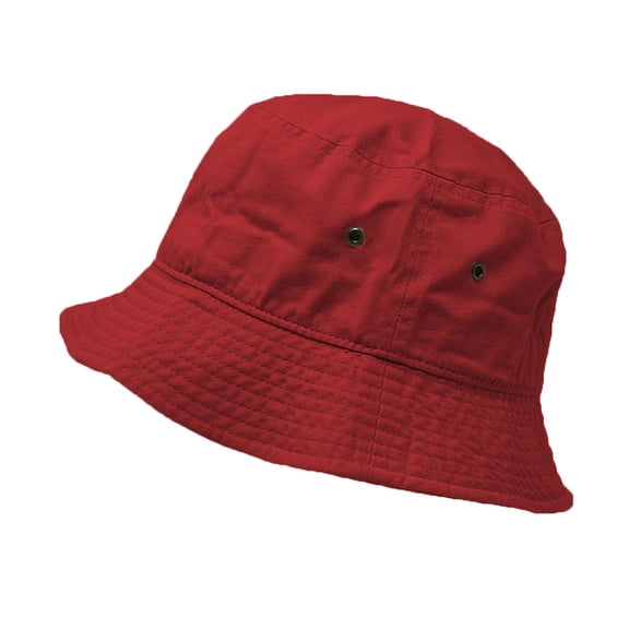 Glory Max Summer Beach Bucket Hat 100% Cotton Sun Visor Fishing Packable Cap Red