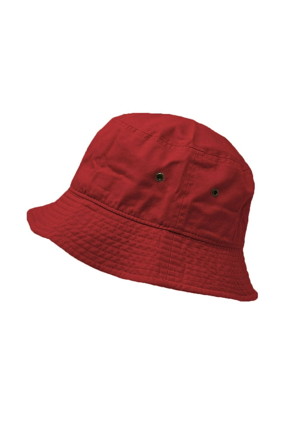 Glory Max Summer Beach Bucket Hat 100% Cotton Sun Visor Fishing Packable Cap Red