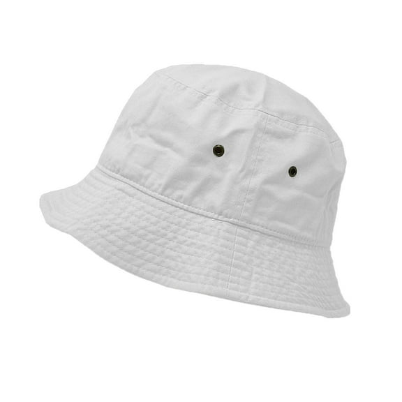 Glory Max Summer Beach Bucket Hat 100% Cotton Sun Visor Fishing Packable Cap White