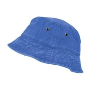 Glory Max Summer Beach Bucket Hat 100% Cotton Vintage Washed Fishing Cap Blue