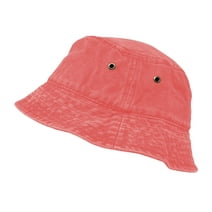 Glory Max Summer Beach Bucket Hat 100% Cotton Vintage Washed Fishing Cap Coral
