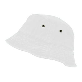 TopHeadwear Blank Cotton Bucket Hat - White - Small/Medium