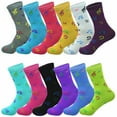 thumbnail image 1 of Glory Max Women's Assorted Colors Musical Design Cotton Crew Socks Size 9-11 12 Pairs, 1 of 3