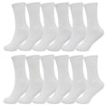 thumbnail image 1 of Glory Max Women's Assorted Colors White Solid Cotton Crew Socks Size 9-11 12 Pairs, 1 of 5