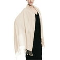 thumbnail image 1 of Glory Max Women's Large Soft Silky Pashmina Shawl Wrap Beige Solid Plain Wedding Scarf, 1 of 5