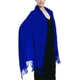 thumbnail image 1 of Glory Max Women's Large Soft Silky Pashmina Shawl Wrap Blue Solid Plain Wedding Scarf, 1 of 5