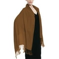 thumbnail image 1 of Glory Max Women's Large Soft Silky Pashmina Shawl Wrap Bronze Solid Plain Wedding Scarf, 1 of 5