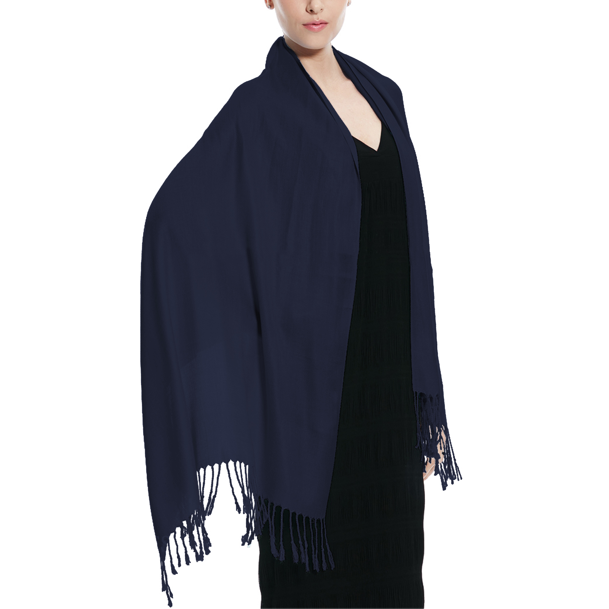 RIIQIICHY Navy Pashmina Winter Scarf for Women Shawl Wrap for Dresses