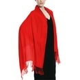 thumbnail image 1 of Glory Max Women's Large Soft Silky Pashmina Shawl Wrap Red Solid Plain Wedding Scarf, 1 of 5