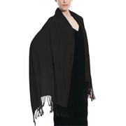 Women's Soft Silky Pashmina Shawl Wrap Scarf, Black