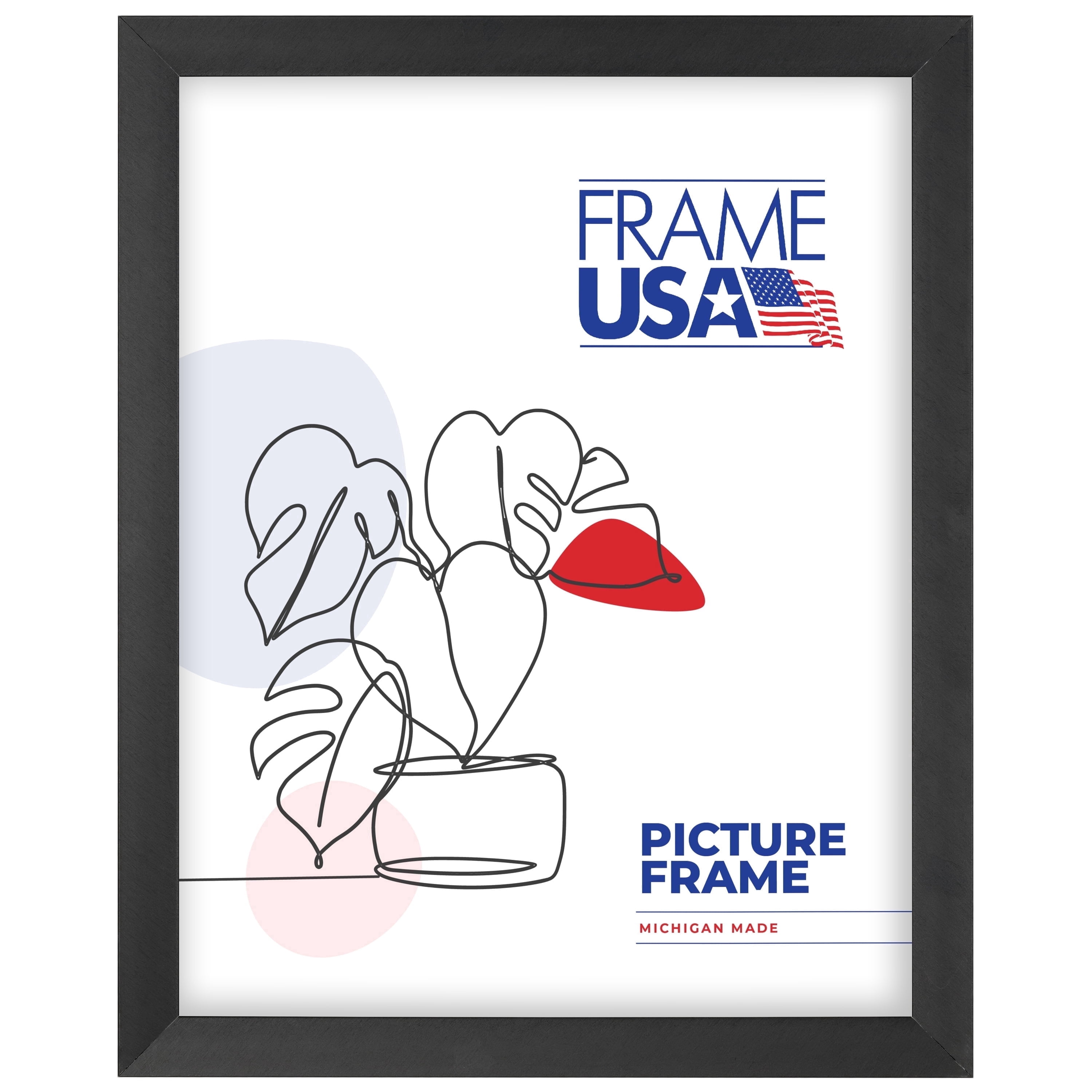 18x24 Picture Frame Black Glory, OE-40156, 0.625 Inch Metal, Plexiglass, Wall Display