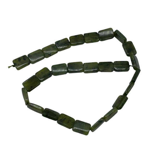 Glory Nephrite Jade Rectangle Bead Strand | 15x10x4mm | 27 Beads |