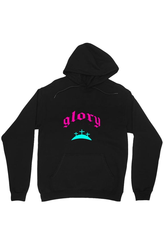Glory Red Graphic Inspirational Quote Simple Minimalist Text Art Victory Success M10042 Unisex Hoodie, Up to Size 5XL