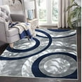 thumbnail image 1 of Glory Rugs Area Rug 8x10 Navy Circles Geometry Soft Hand Carved Contemporary Floor Carpet Fluffy Texture for Indoor Living Dining Room and Bedroom Area, 1 of 5