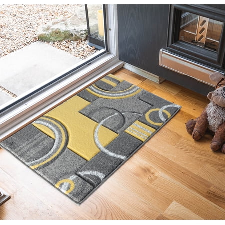 Glory Rugs Area Rug Modern Soft Hand Carved Contemporary Floor Carpet with Premium Fluffy Texture for Indoor Living Dining Room and Bedroom Area (2x3, Yellow)