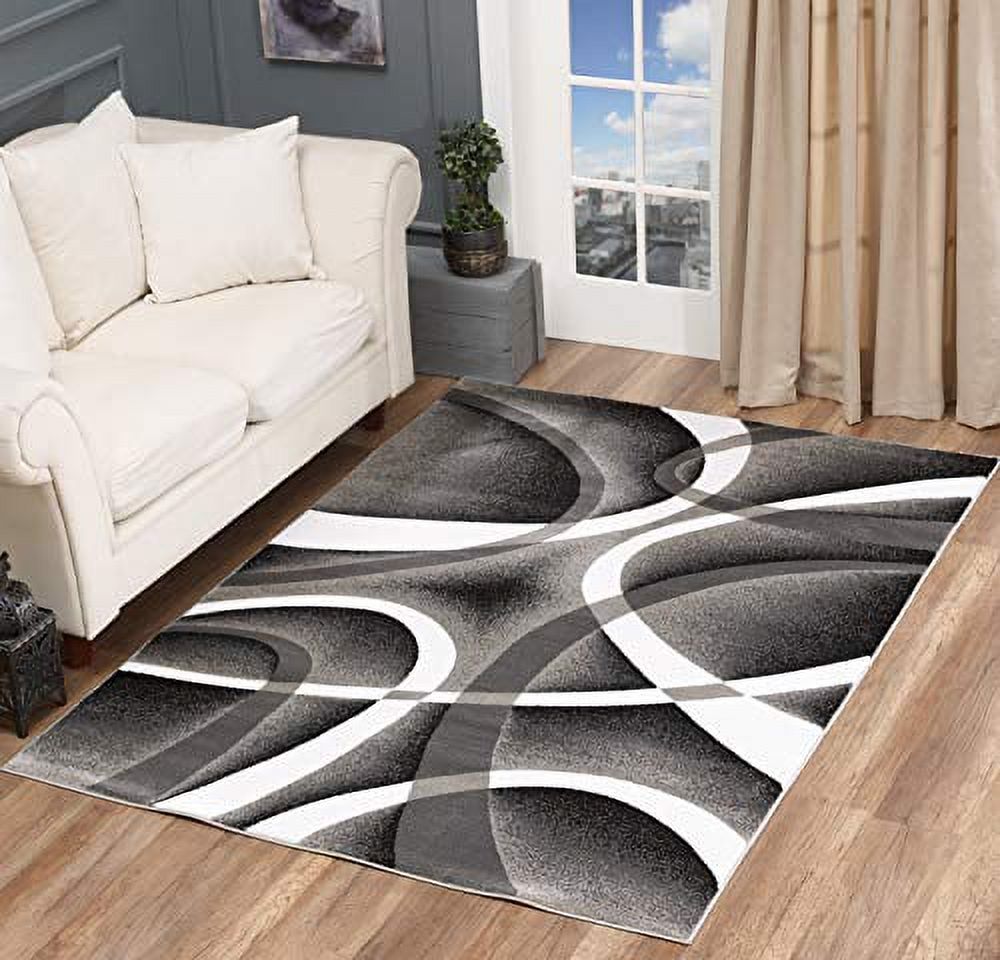 Glory Rugs Modern Area Rug Swirls Carpet Bedroom Living Room