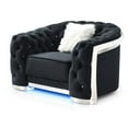 thumbnail image 1 of Glory Sapphire Velvet Upholstered Chair w/LED Accent Lighting in Black, 1 of 6