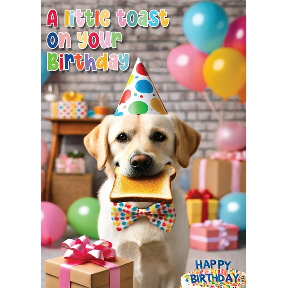 Glory To Dog A Little Toast on Your Birthday Card with Greeting Card