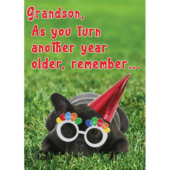 Glory To Dog Grandson, As You Turn Another Year Older, Remember Anything's Paws-ible No Matter Your Age! Happy Birthday Card