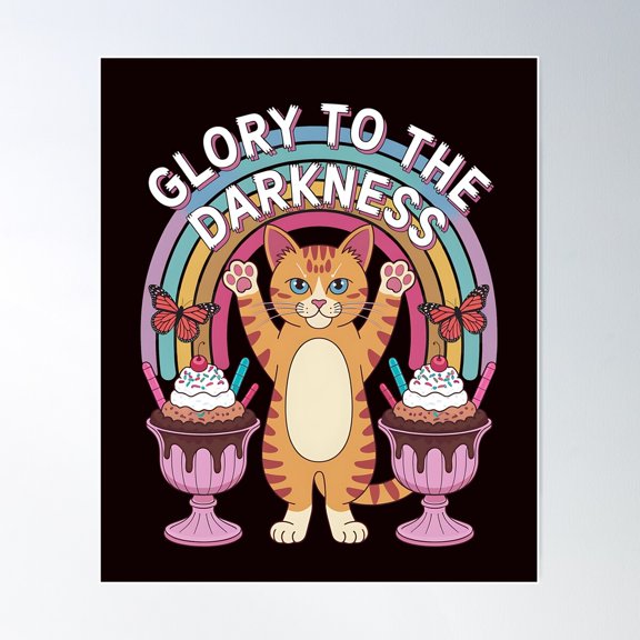 Glory To The Darkness Poster Wall Art, Modern Wall Decor For Living Room Bedroom, 24x36 UNFRAMED
