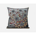 thumbnail image 1 of Glory of Flowers Peacock Indoor/Outdoor Pillow with Removable Cover in Gray Red Blue Yellow18x18, 1 of 7