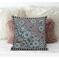 thumbnail image 1 of Glory of Flowers Peacock Throw Pillow in Gray Yellow 20x20, 1 of 3