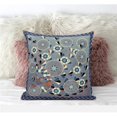thumbnail image 1 of Glory of Flowers Peacock Throw Pillow with Removable Cover in Gray Red Muted Blue 18x18, 1 of 5