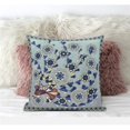thumbnail image 1 of Glory of Flowers Peacock Throw Pillow in Light Green Aqua Brown 16x16, 1 of 5