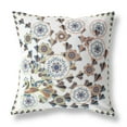 thumbnail image 1 of Glory of Flowers Peacock Throw Pillow with Removable Cover in Off-White Blue Brown 20x20, 1 of 5