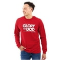 thumbnail image 1 of Glory to God Jesus Christ Faithful Plus Size Long Sleeve Graphic Tee Shirt Brisco Brands 3X, 1 of 5
