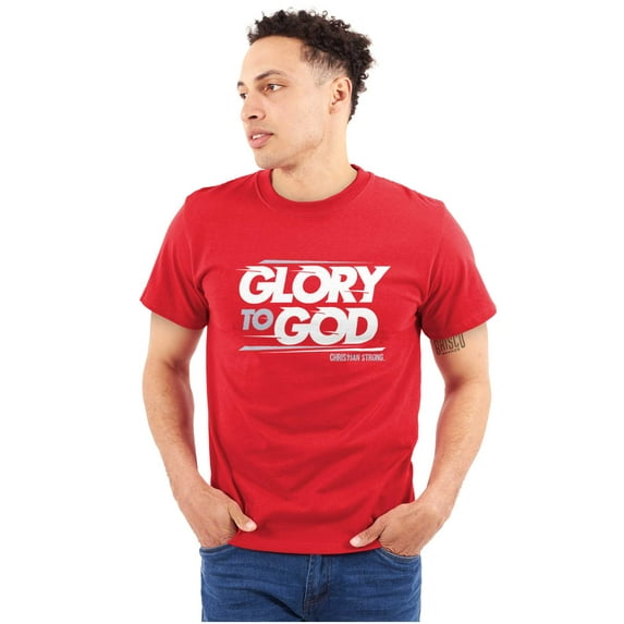 Glory to God Jesus Christ Faithful Plus Size Crewneck Graphic Tee Shirt Brisco Brands 3X