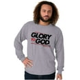 thumbnail image 1 of Glory to God Jesus Christ Faithful Plus Size Long Sleeve Graphic Tee Shirt Brisco Brands 2X, 1 of 5