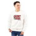 thumbnail image 1 of Glory to God Jesus Christ Faithful Unisex Plus Fleece Graphic Sweatshirt Brisco Brands 4X, 1 of 5